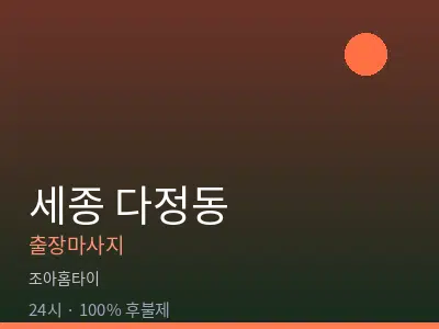 세종 세종시 다정동출장마사지