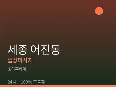 세종 세종시 어진동출장마사지